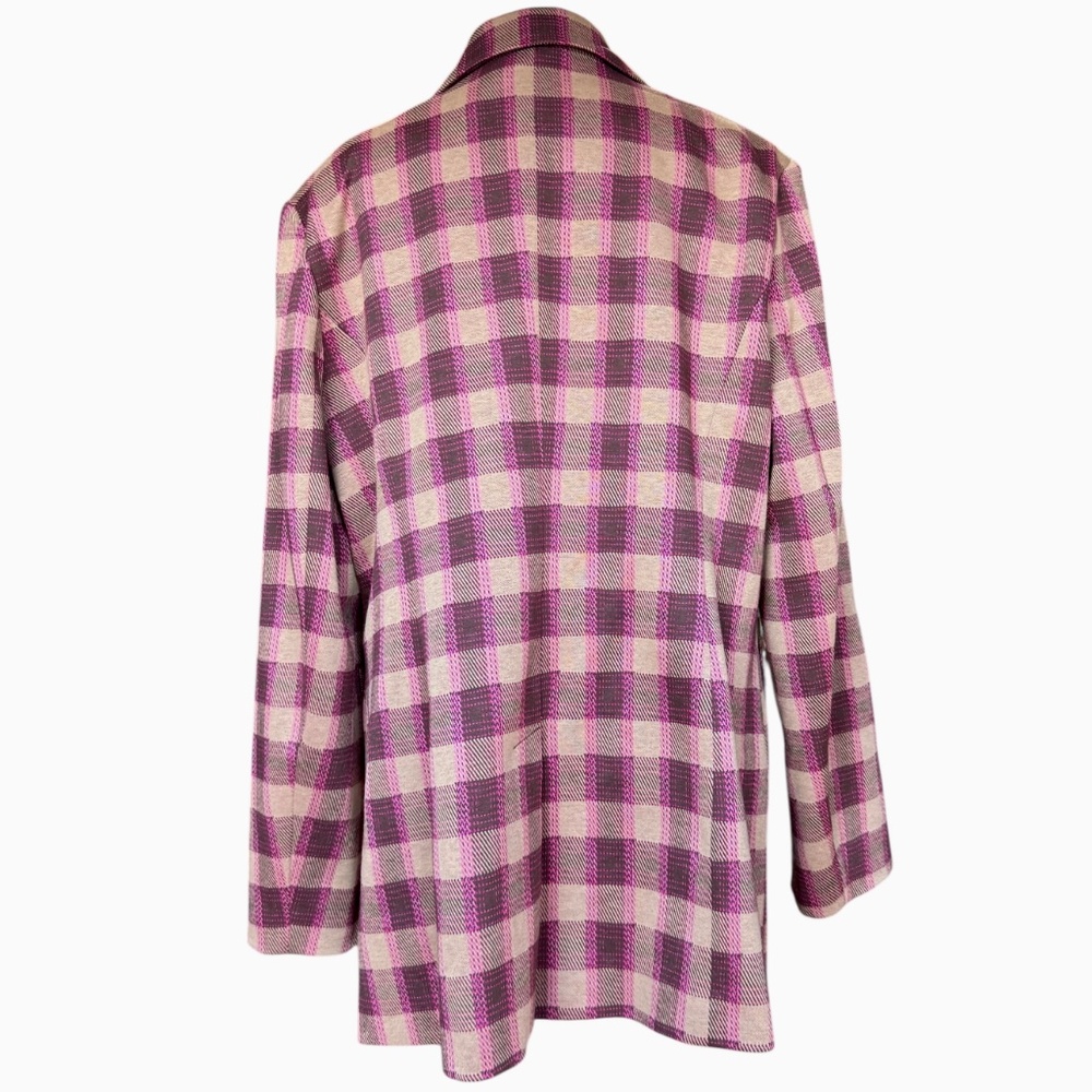 Anthropologie Avec Les Filles‎ Plaid Pin Blazer Pink/Brown Blazer Sz XL - Picture 10 of 14